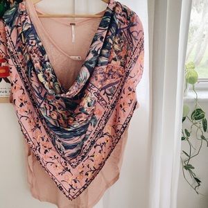 NWT Free people | Jet Set top cowl neck in pink/rose